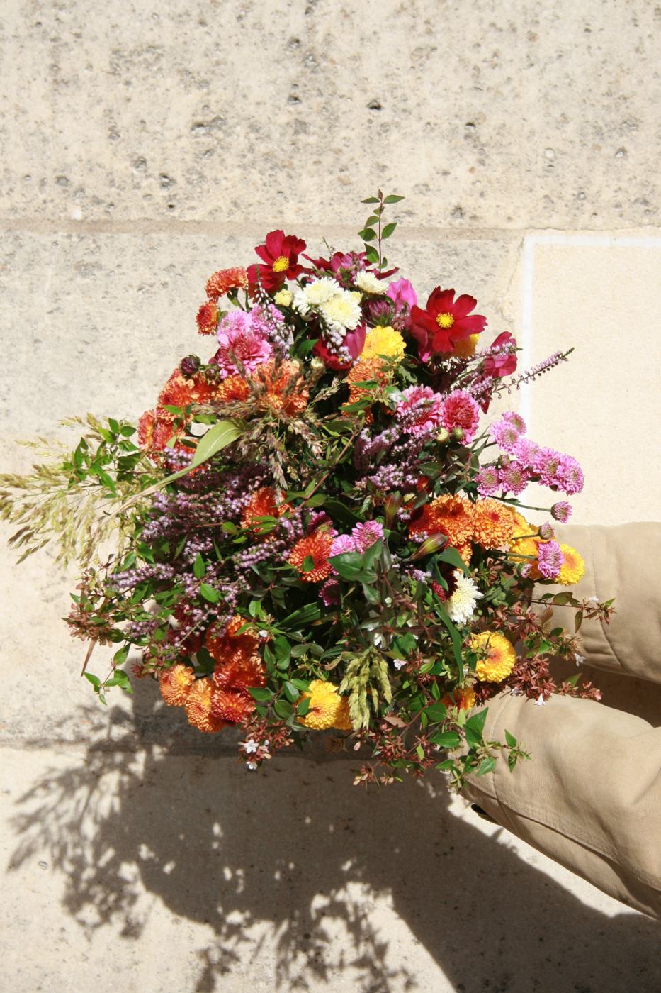 Bouquet d'automne orange et rose